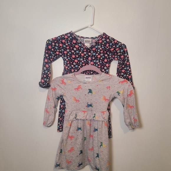 Blueberi Boulevard Floral and Unicorn Girls Dress Bundle Size 4T - Picture 1 of 5